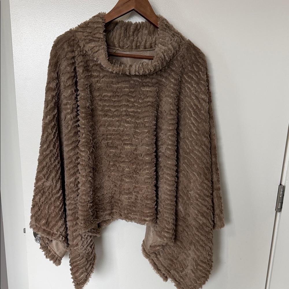 Cozy Brown Cowl neck poncho